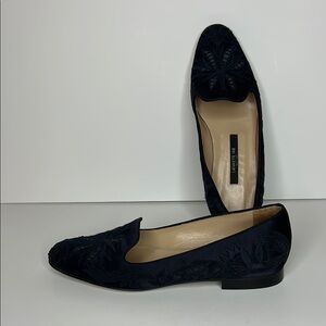 Lafayette 148 Navy Floral Lace Gigi Loafer